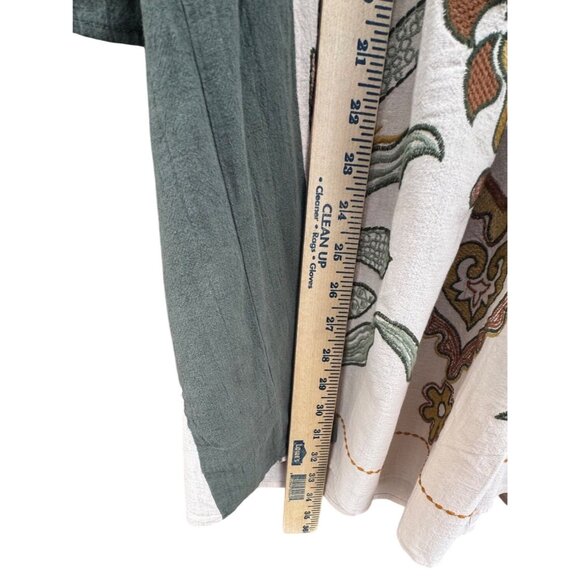 Zara Floral Embroidered Boho Tunic Dress With Bell Sleeves V-Neckline Medium - Picture 11 of 11